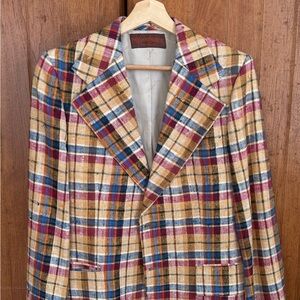Women’s vintage Wool Yves Saint Laurent Multicolor Plaid blazer